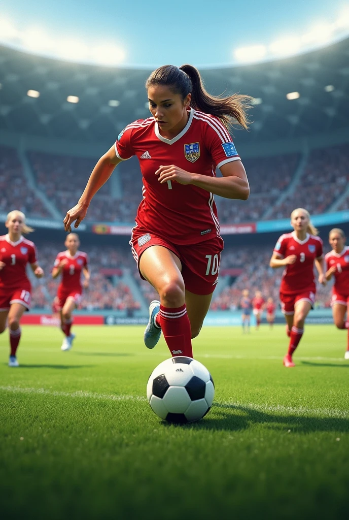 Women football players
