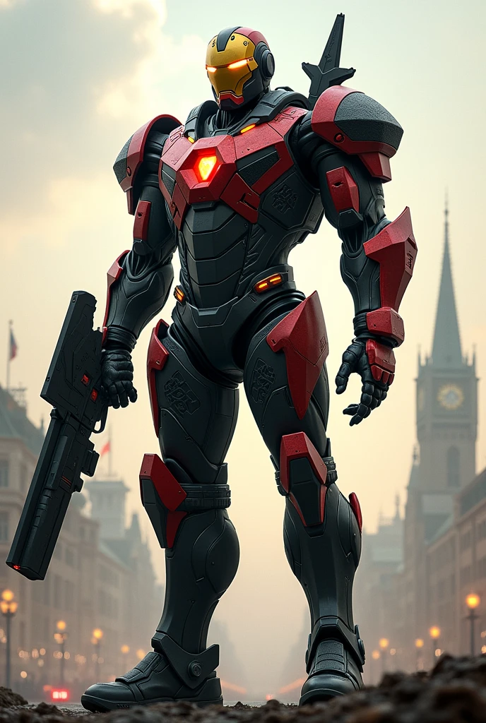 Germany needs a protector and that will be a German Iron Man, which is very similar to the real one. It should look more German. Even more German: the armament must also look German, like to use German stereotypes.