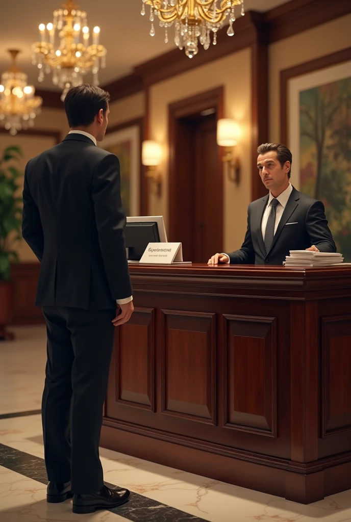Hotel reception interview that looks real 