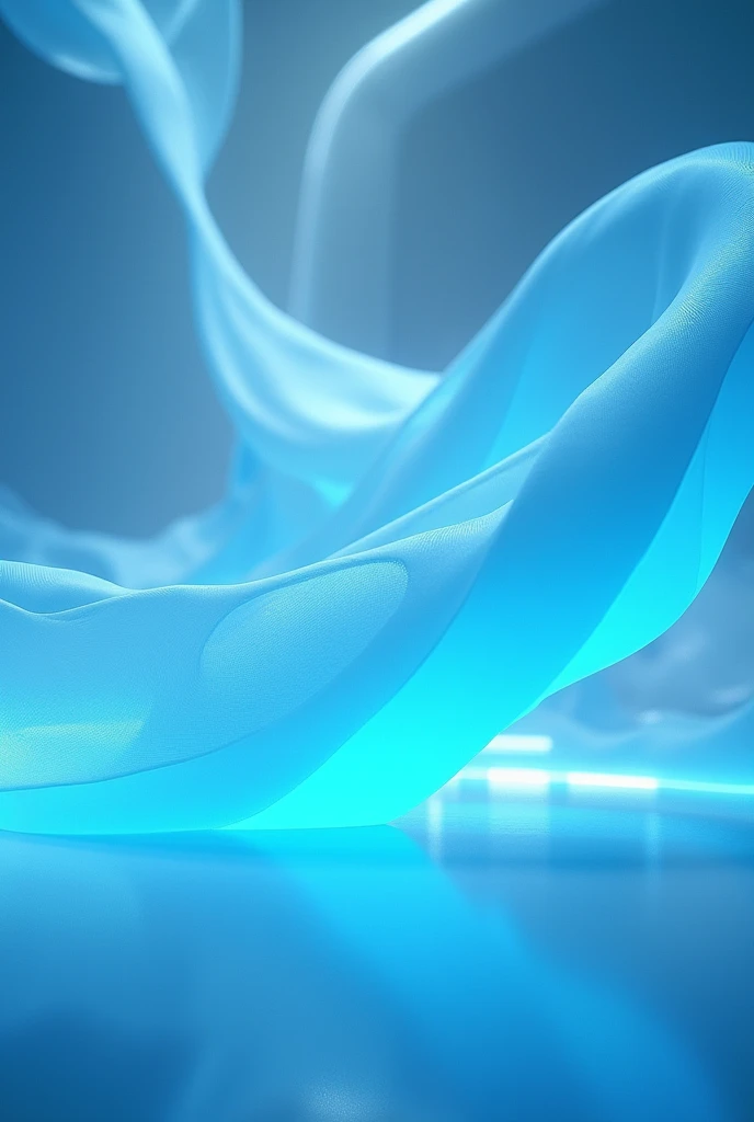 Huge scene,Soft transparent material,Klein Blues,Fashionable future space,Show,Wide-angle lens,High Saturation,Cool colors,Top Light,Motion Blur,Technology,Dreamy。