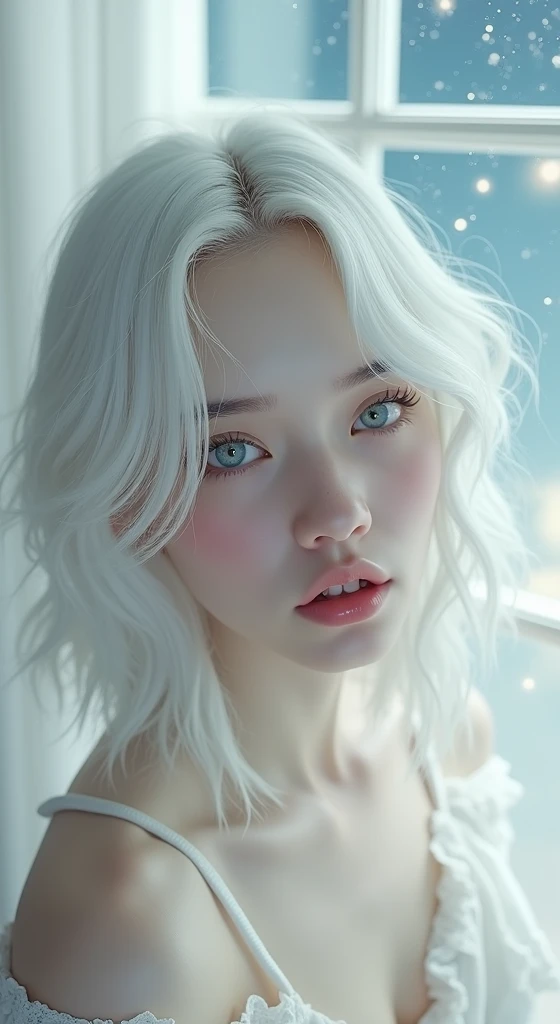 (8k, RAW photo, best quality, masterpiece:1.2), (realistic, photo-realistic:1.37), ultra-detailed,full body,1 girl, solo,beautiful detailed sky,detailed bedroom,night,beautiful detailed eyes,beautiful detailed lips,professional lighting, photon mapping, radiosity, physically-based rendering,extremely detailed eyes and face, beautiful detailed eyes,light on face,cinematic lighting,pyjamas,1girl,full-body shot,looking at viewer,outdoors,((white hair)),
