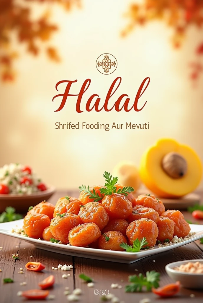 Create banner for Halal food business with name of Halal frozen food 