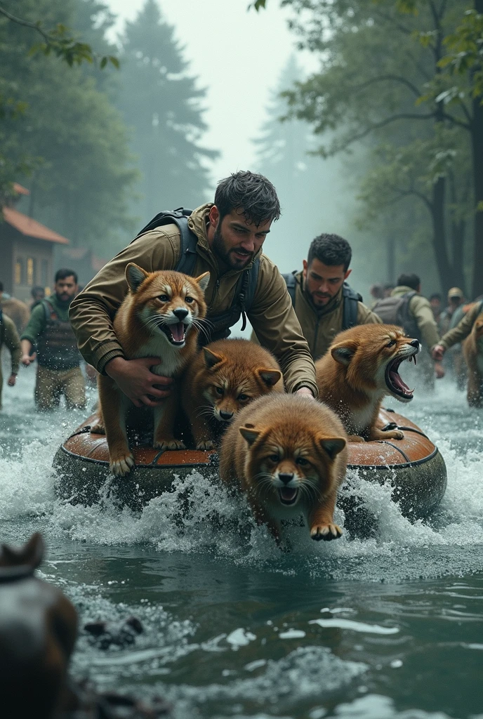 Flood time save animals image