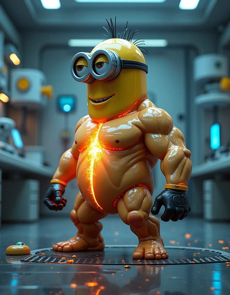 In the lab Minion turns into muscular
