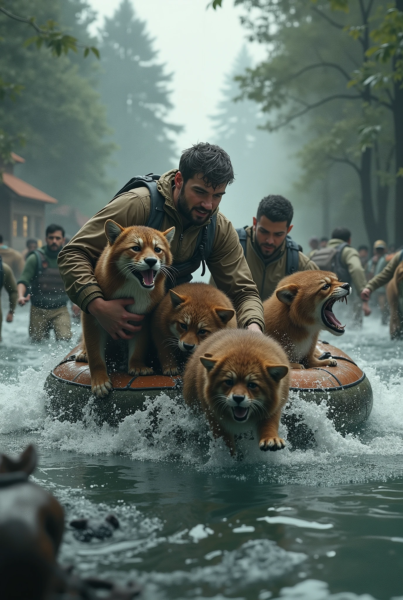 Flood time save animals image