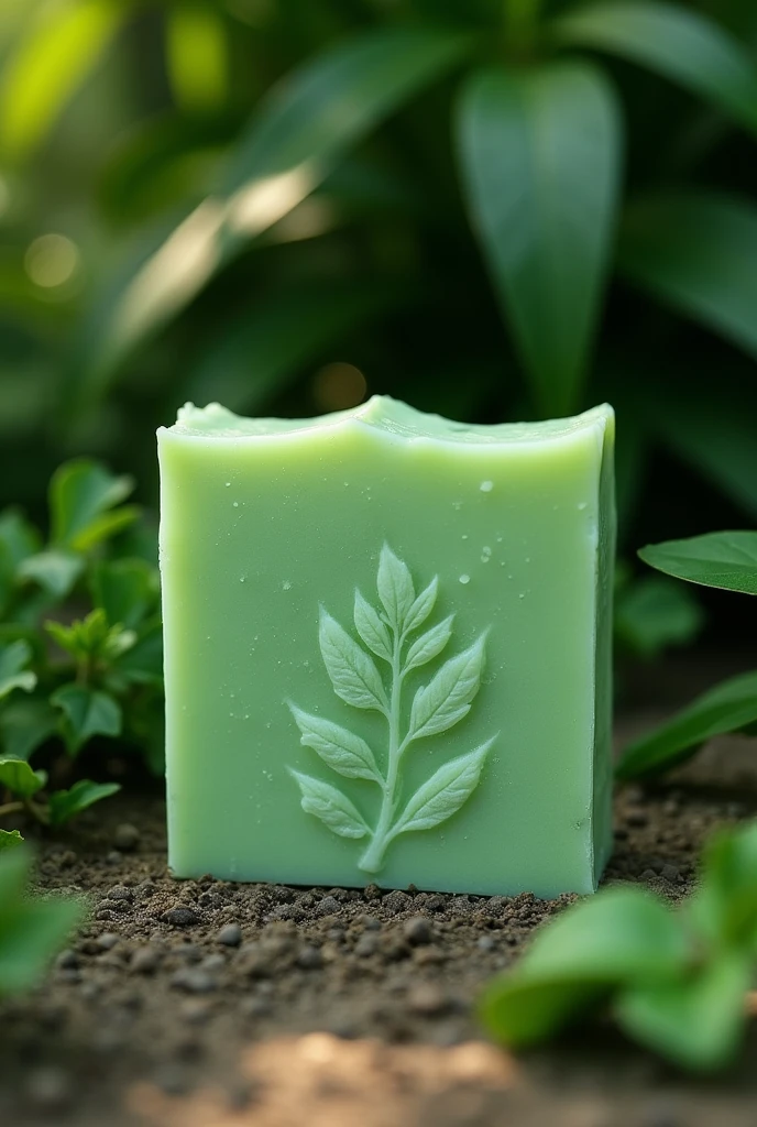 Green colour organic soap named ‘CLEENSOUL’