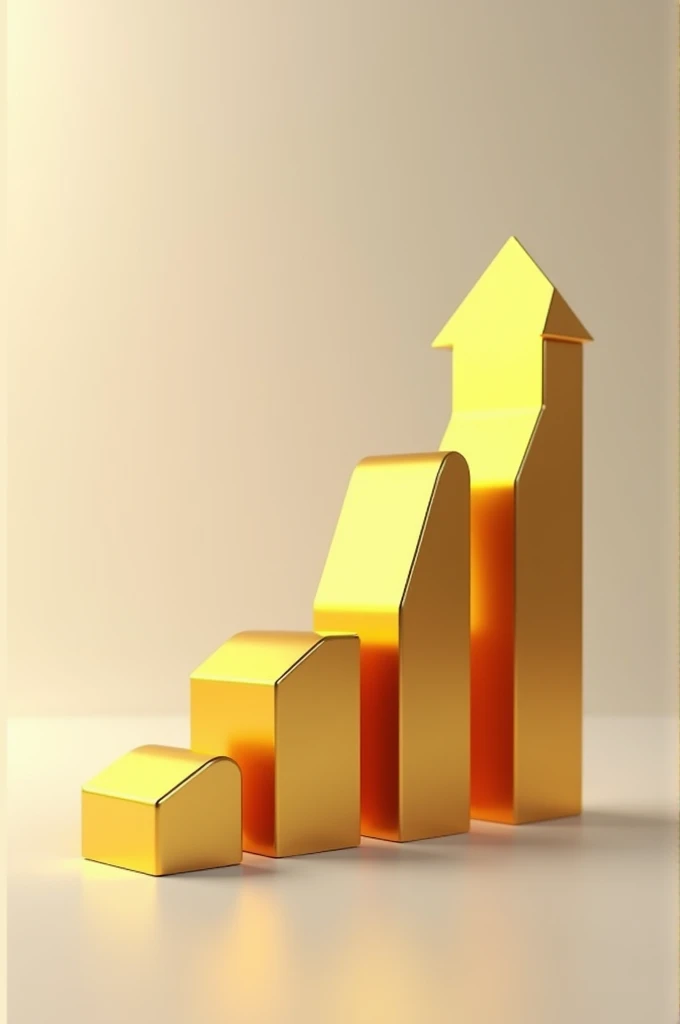 Side view photo of the Golden graph of Success