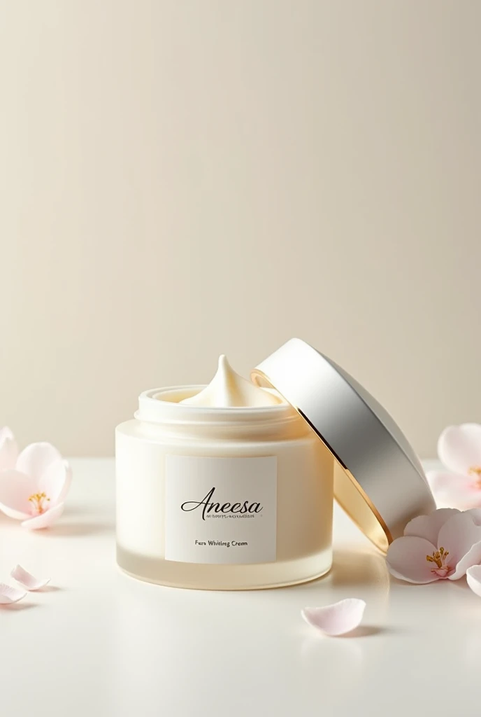 Make an image face cream pack with name of Aneesa Face Whiting cream with new look and open pack