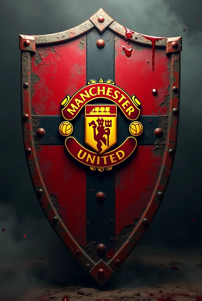 Manchester United theme based war shield blood in different way 