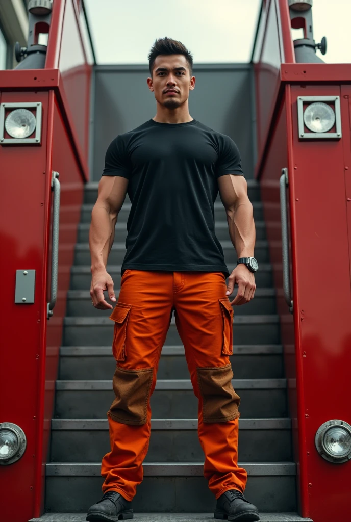 2d, masterpiece, best quality, anime, highly detailed face, highly detailed background, absurdres, perfect lighting,
photo of <lora:Ryan DI2 v2:.8> Ryan, Mature Male, Black Hair, Blue Eyes, Muscular, Blue Firefighter shirt, Yellow Firefighter pants, Red suspenders, Firefighter Boots,
Los Angeles, Palm Trees, Bright Sky,