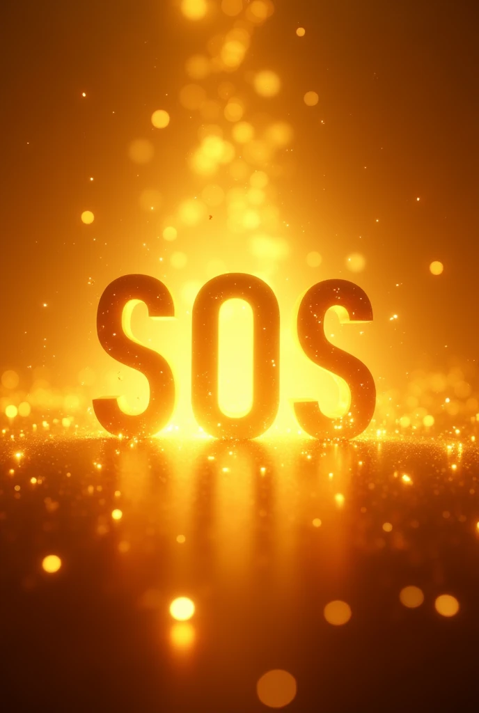 SOS golden background and lighting spark background SOS in hol