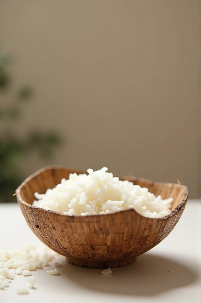 Rice bowl made of pureed coconut fiber