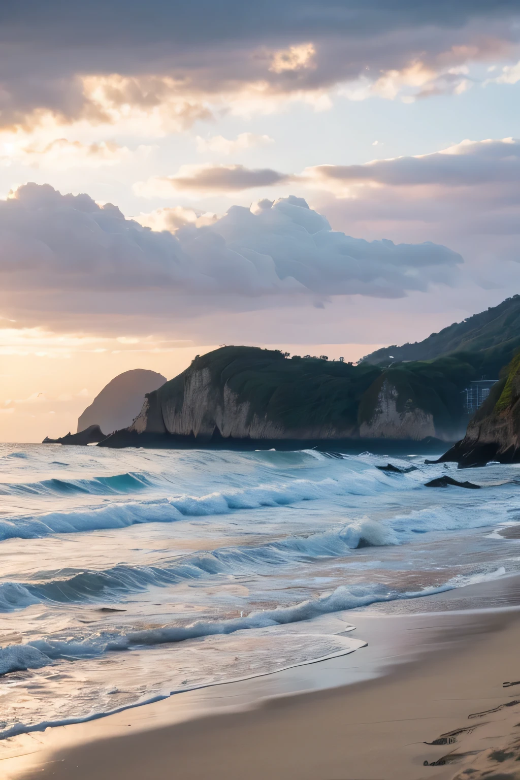 realistic beach sea landscape