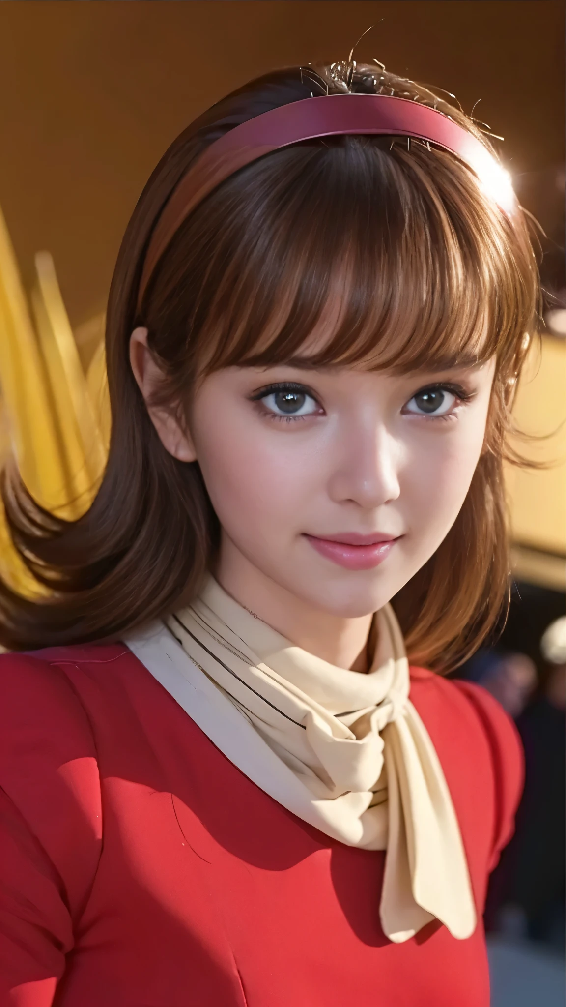 masterpiece、1 beautiful girl、Beautiful Eyes、smile,Puffy eyes、Highest quality, 超High resolution, (reality: 1.4), Cinema Lighting、so beautiful、Beautiful Skin、Body facing forward、Upper Body,(超reality的な)、(High resolution)、(8k)、(Very detailed)、(美しくBeautiful Eyes)、(Very detailed)、 (wall-)、Detailed face、Bright lighting、Professional Lighting、Looking at the audience、Look straight ahead、Diagonal bangs、Perfect cosplay,masterpiece, Highest quality, Outdoor,1 girl,
 Cyborg 003,