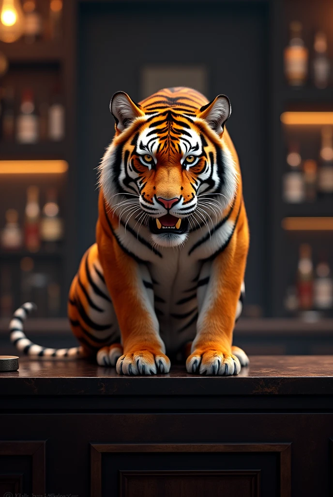Tiger on bar