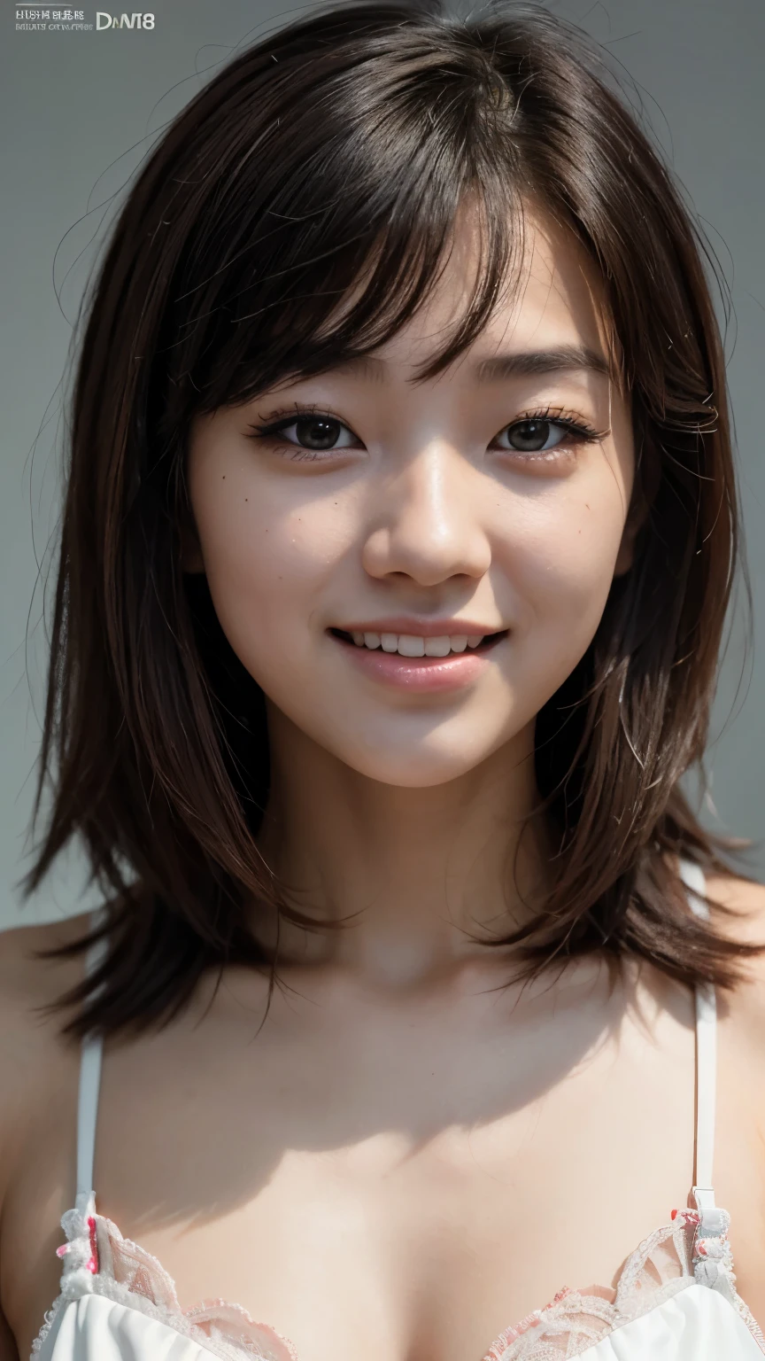 (Multiple-angles half-body shot of 17 yo of South Korean descendant), 1girl, laughter, sweet laugh, K-Idol material, magazine model, side-swept short hair with locks, half-body profile, facing front, absurdres, high res, ultrasharp, 8K, professional photograph, award-winning portrait, masterpiece, symmetrical, Nikon D850, 85mm lens, f/1.8, depth of field,