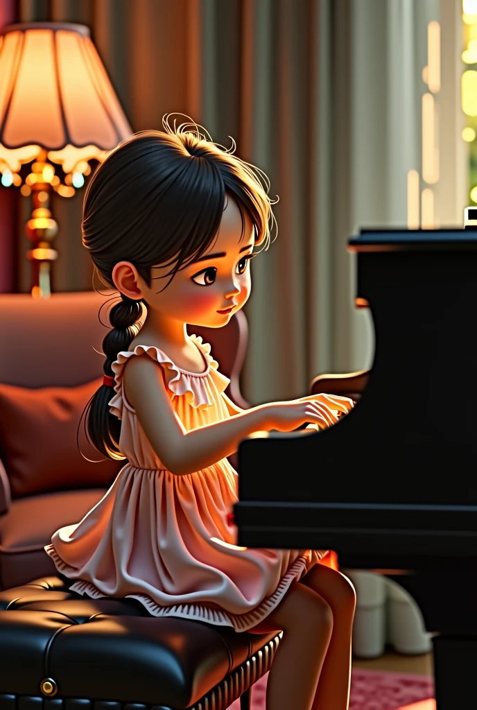 pianist　girl　cute　dress
