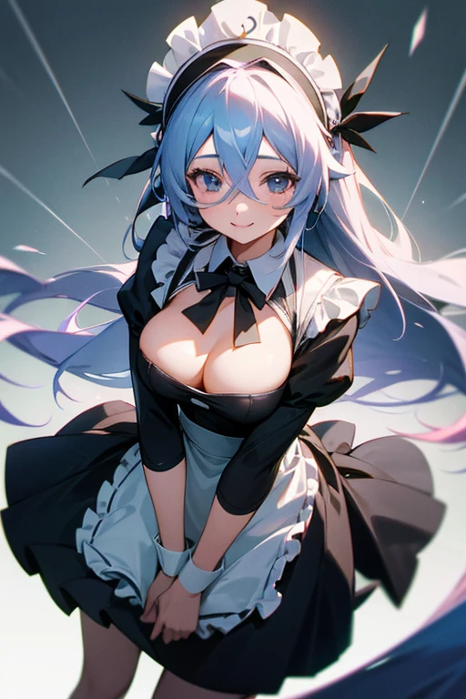 1girl, High Resolution, Long Hair, Breasts, Smile, Hair Between Eyes, Maid Headdress, 