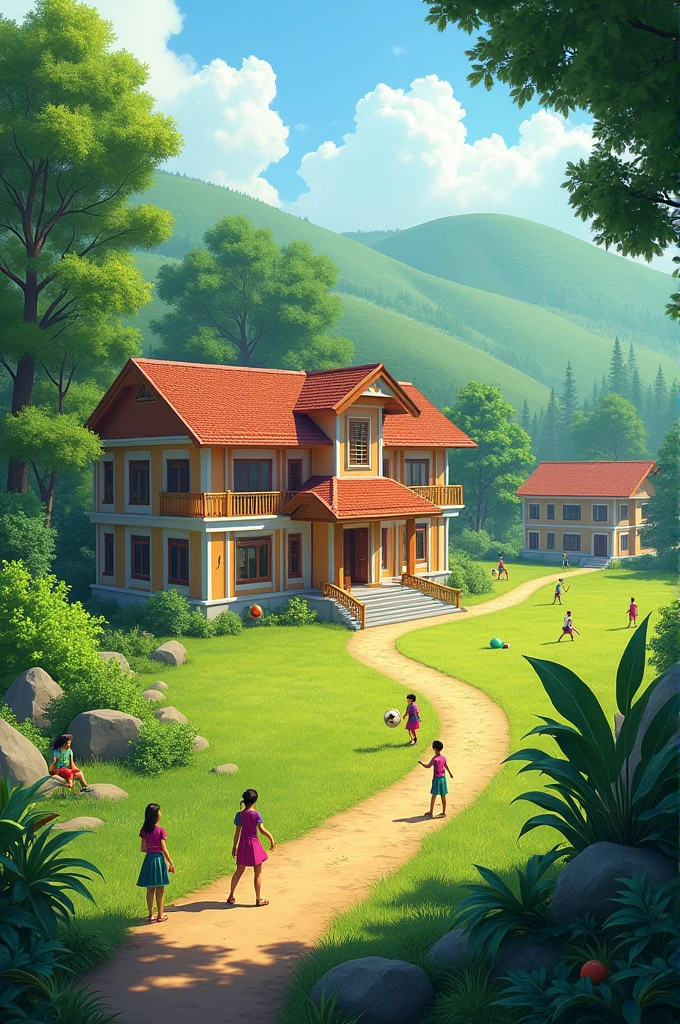 Meghmala School is a small school surrounded by greenery