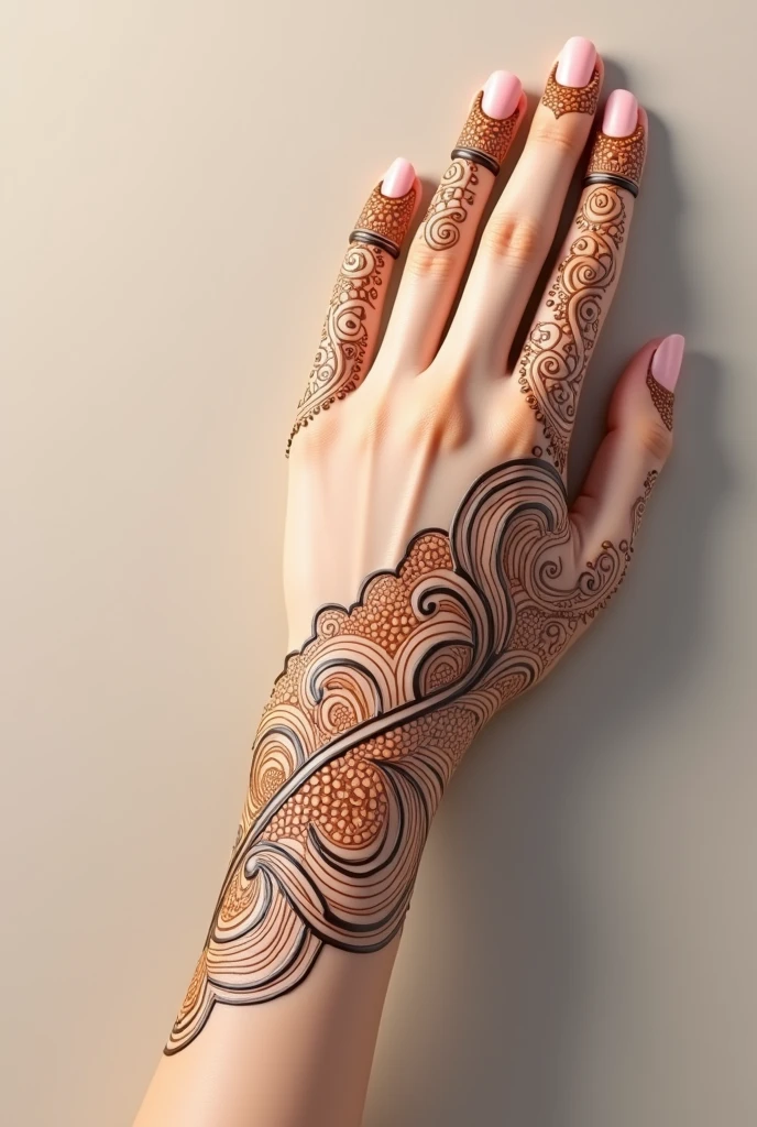 generate Traditional mehndi design on hand