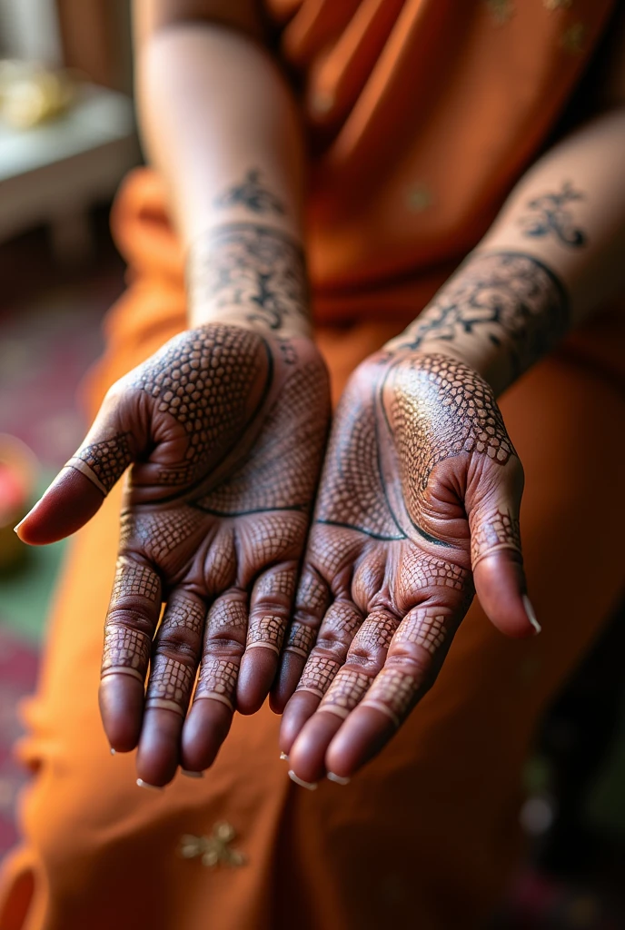 generate more Karwa Chauth Special mehndi design on hand