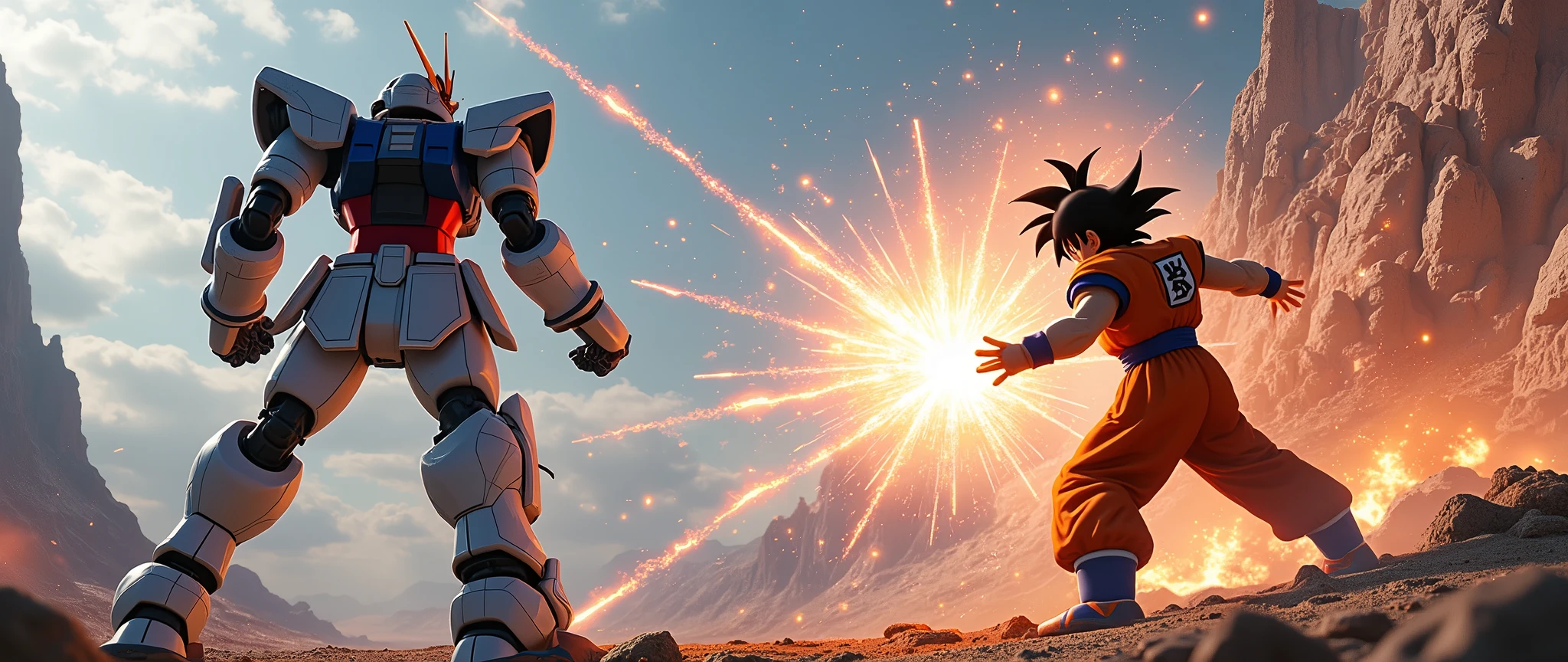 gundam fighting with goku