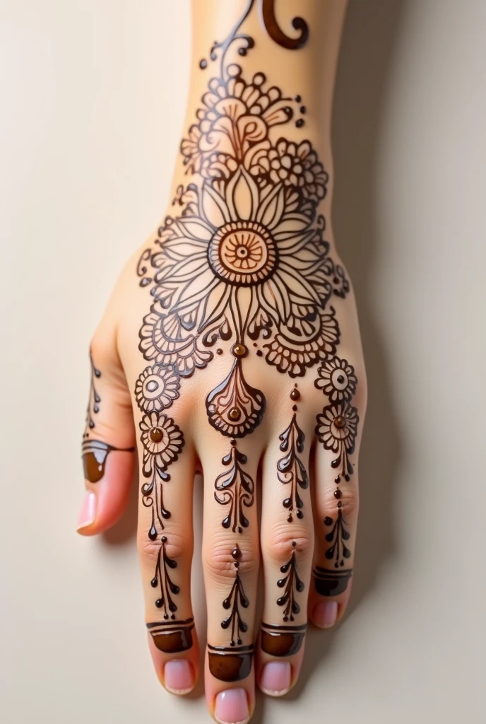 generate Traditional mehndi design on hand