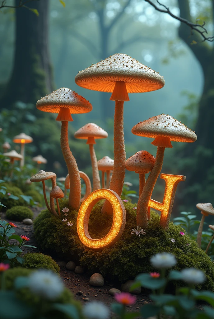 Mushroom shaped letters
