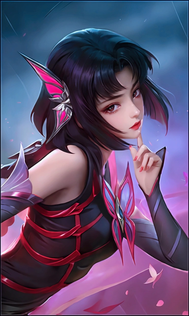 beautiful girl with black hair and purple eyes posing for a picture, irelia, yun ling, extremely detailed artgerm, ig model