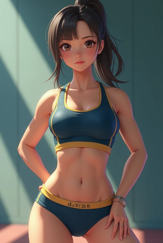 Track and field club、Female university student、1、Japanese、Cute face like an idol、Track and field clubユニフォーム、Sweating、Uniforms that expose a lot of skin、sexy、ponytail、I have a little muscle、The abdominal muscles are lightly cracked、Realistic images、(best quality,4K,8k,highres,masterpiece:1.2),ultra-detailed,(realistic,photorealistic,photo-realistic:1.37),HDR,uhd,studio lighting,ultra-fine painting,sharp focus,physically-based rendering,extreme detail description,professional,vivid colors,bokeh,cinematic lighting,dramatic shadow、High resolution, High-resolution model, Retina, Textured skin, Ultra high definition, accurate,