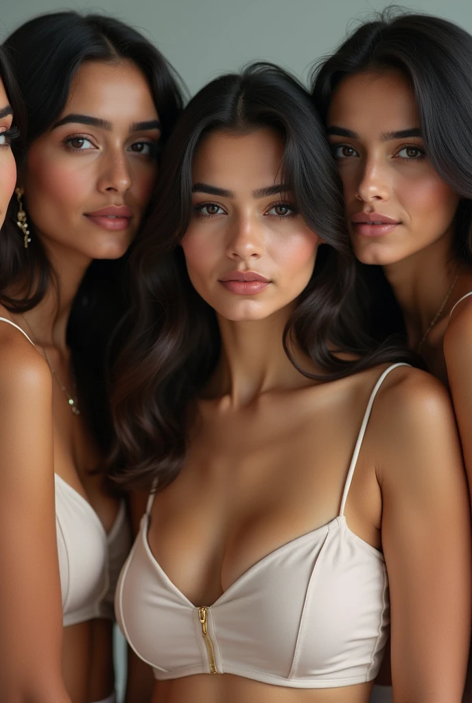 Beautiful 5womans 20 years indian pale white big boobs busty group photo,all girls are in front