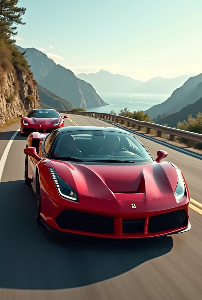 Make a video of two Ferrari