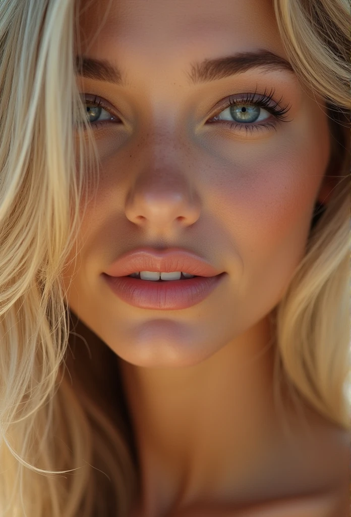 beautiful silky skin,Medium smile,Incomparable beauty,Beleza sexly excepcional,beautiful soft and bright expression,sexly, a refreshing look,Beautiful and perfect face is hidden by silky and shiny blonde hair,hair on beautiful face,Muito bonito bonito sexly jovem mulher, so perfect cute face,beautiful big and clear eyes