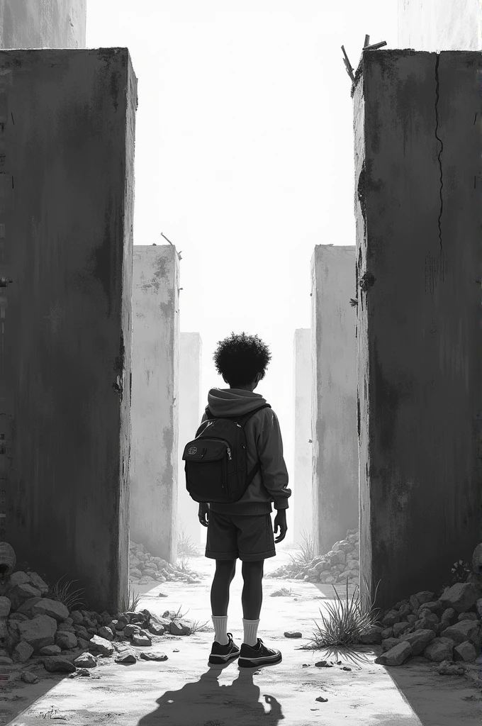 Barrier to traditional education in black and white