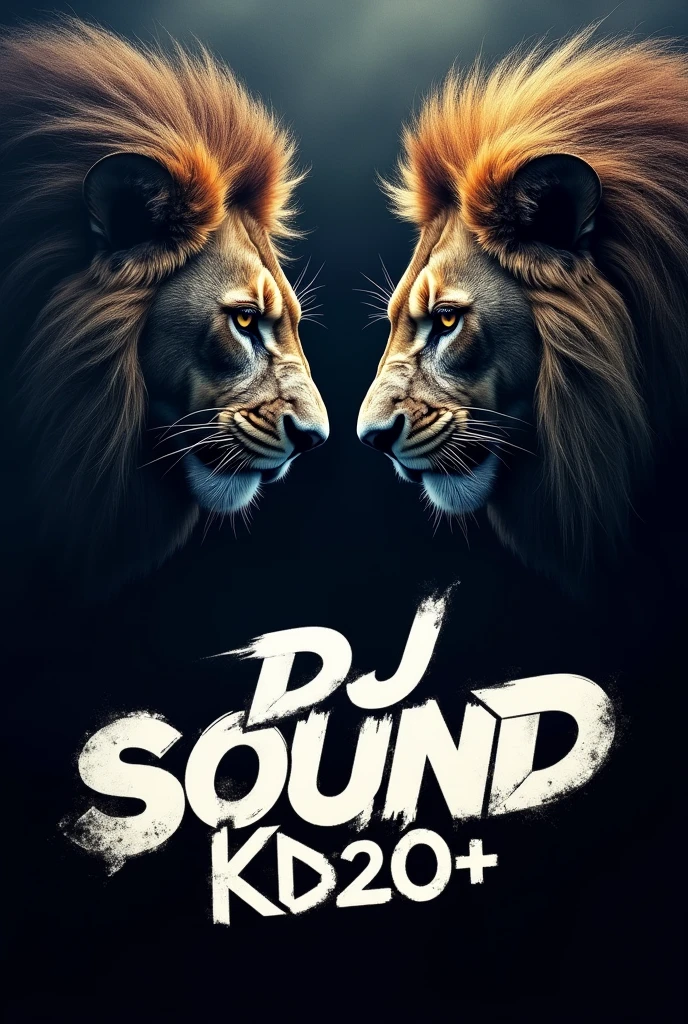 Poster above of the poster two lions faces  down side of it DJ SOUND KDS20+ it should be written on image 