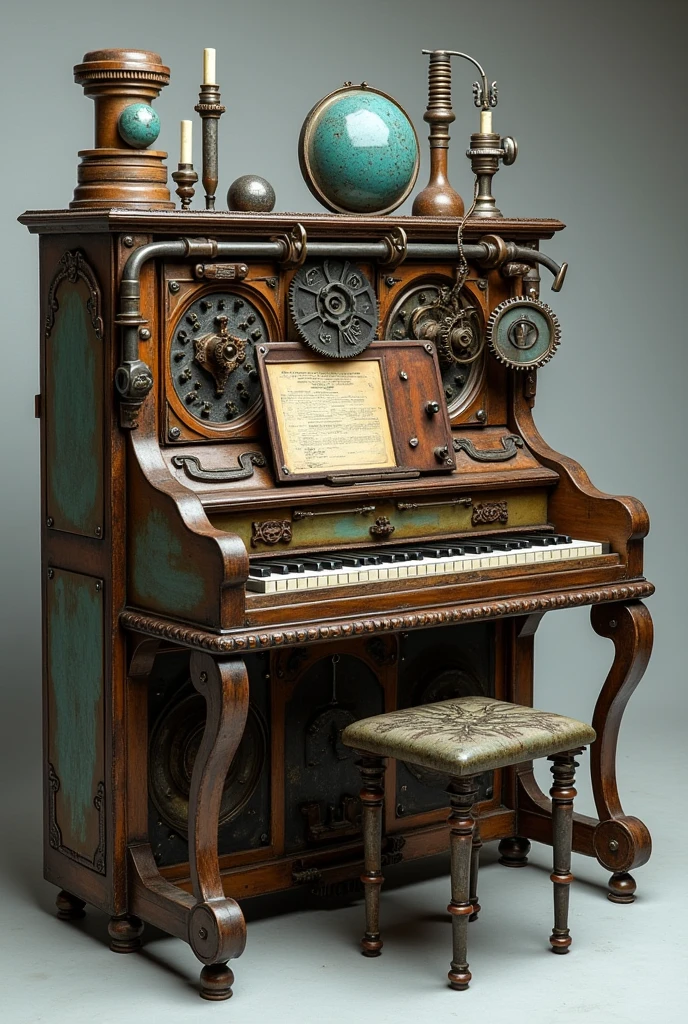 Create me a piano but its made with objects