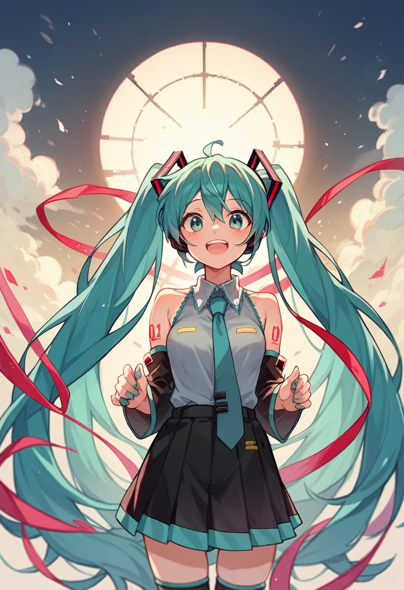 Hatsune Miku with a big smile 