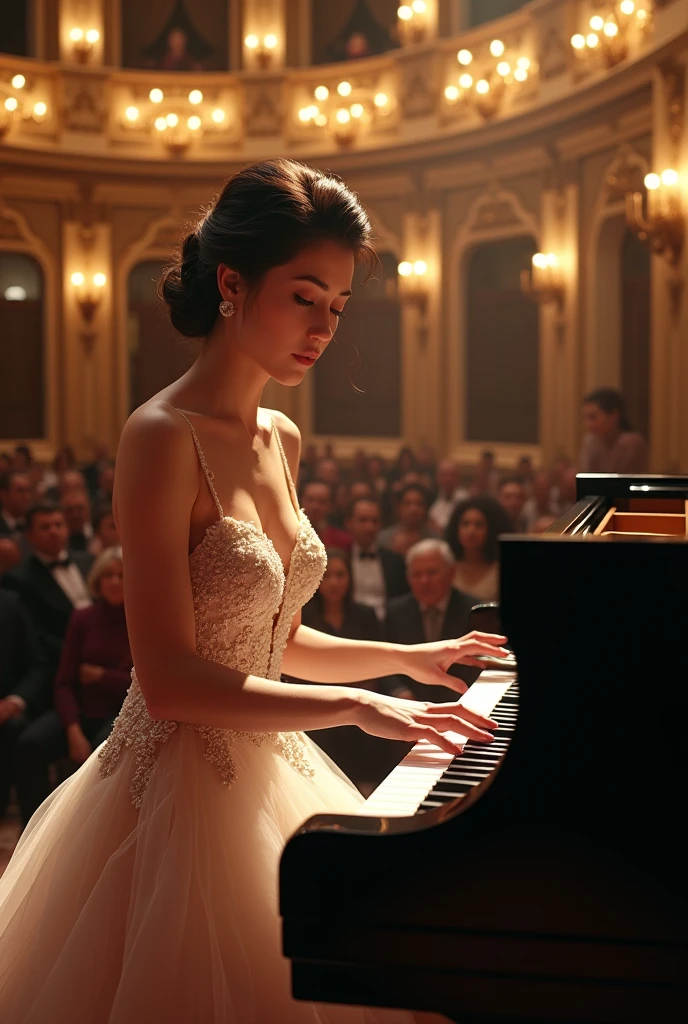 pianist　woman　Beauty　concert
