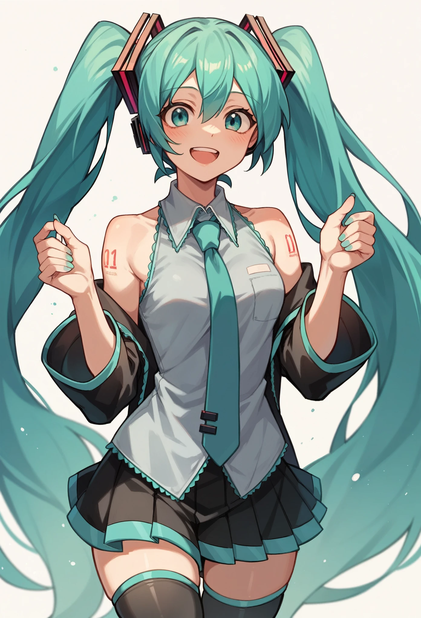 Hatsune Miku with a big smile 