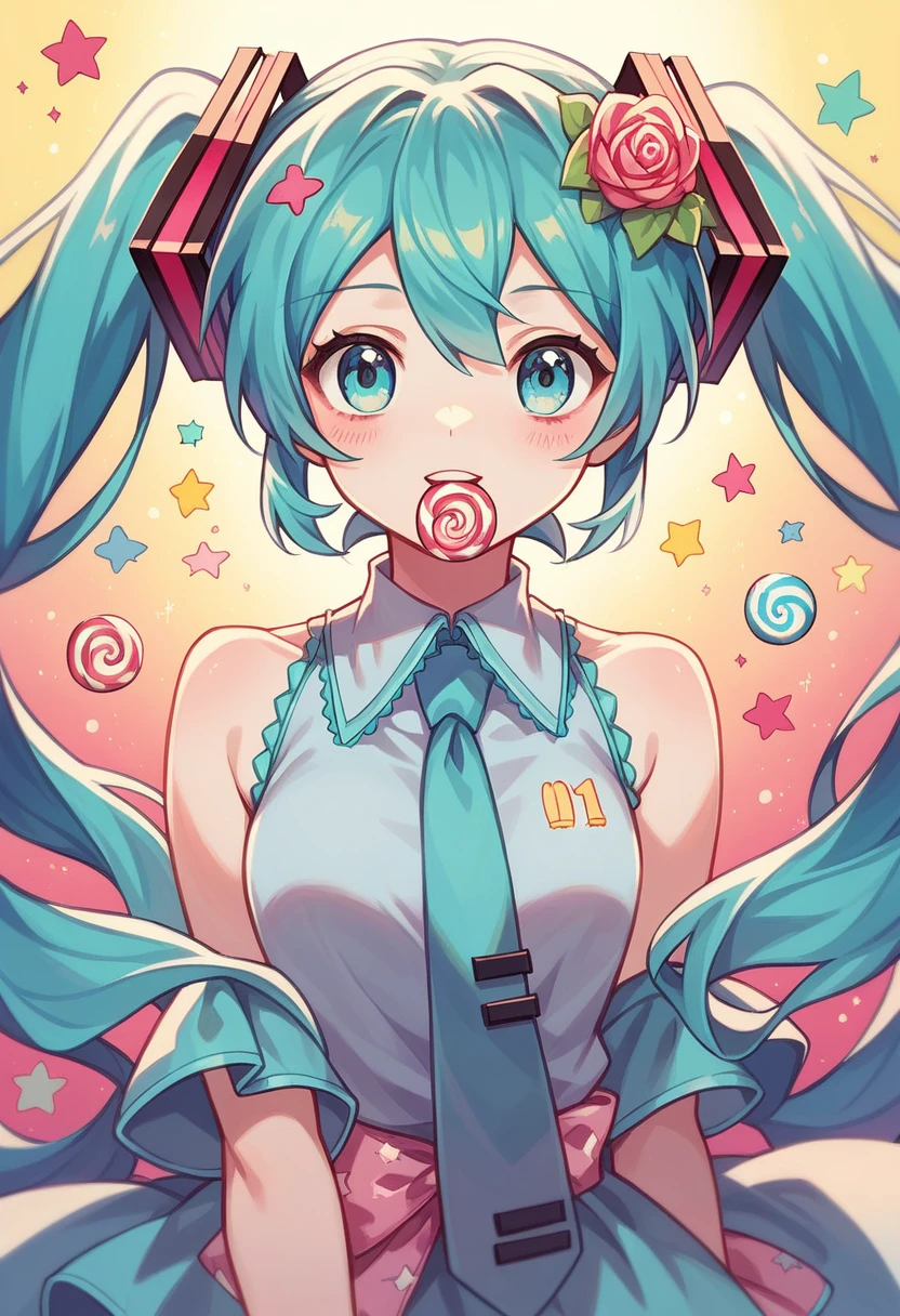 Hatsune Miku, Candy Dream, colorful world, Lovely, Pastel, like, Sing🎤, enjoy, best quality, masterpiece