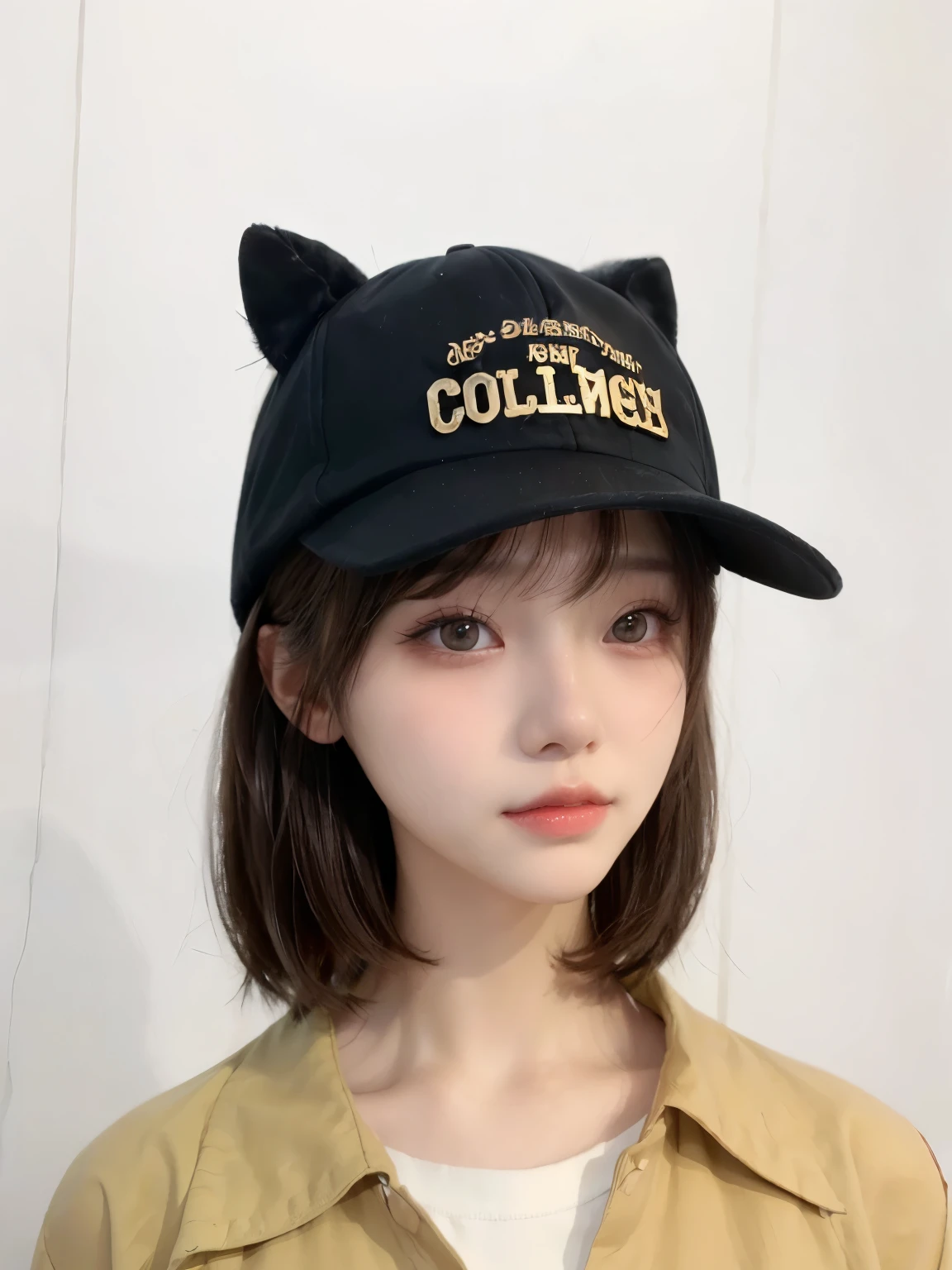 (close up:1.4)、(Original Photography:1.2)、(相piece写实:1.4)、(masterpiece:1.3)、(Top quality:1.4)、Like a dream、(Delicate eyes)、(Detailed facial features)、(Detailed clothing features)、Clear skin、(Smooth skin)、(Slender beautiful girl)、(Beautiful leg line)、big eyes、A girl、Plush clothes、(full-body shot)、solo、Cute little、Happy smiling face、(Big breasts)、Beauty breasts、Bangs、Short Bob、Dark-haired、Black eyes、visible、Obscene、piece、The light hits the face