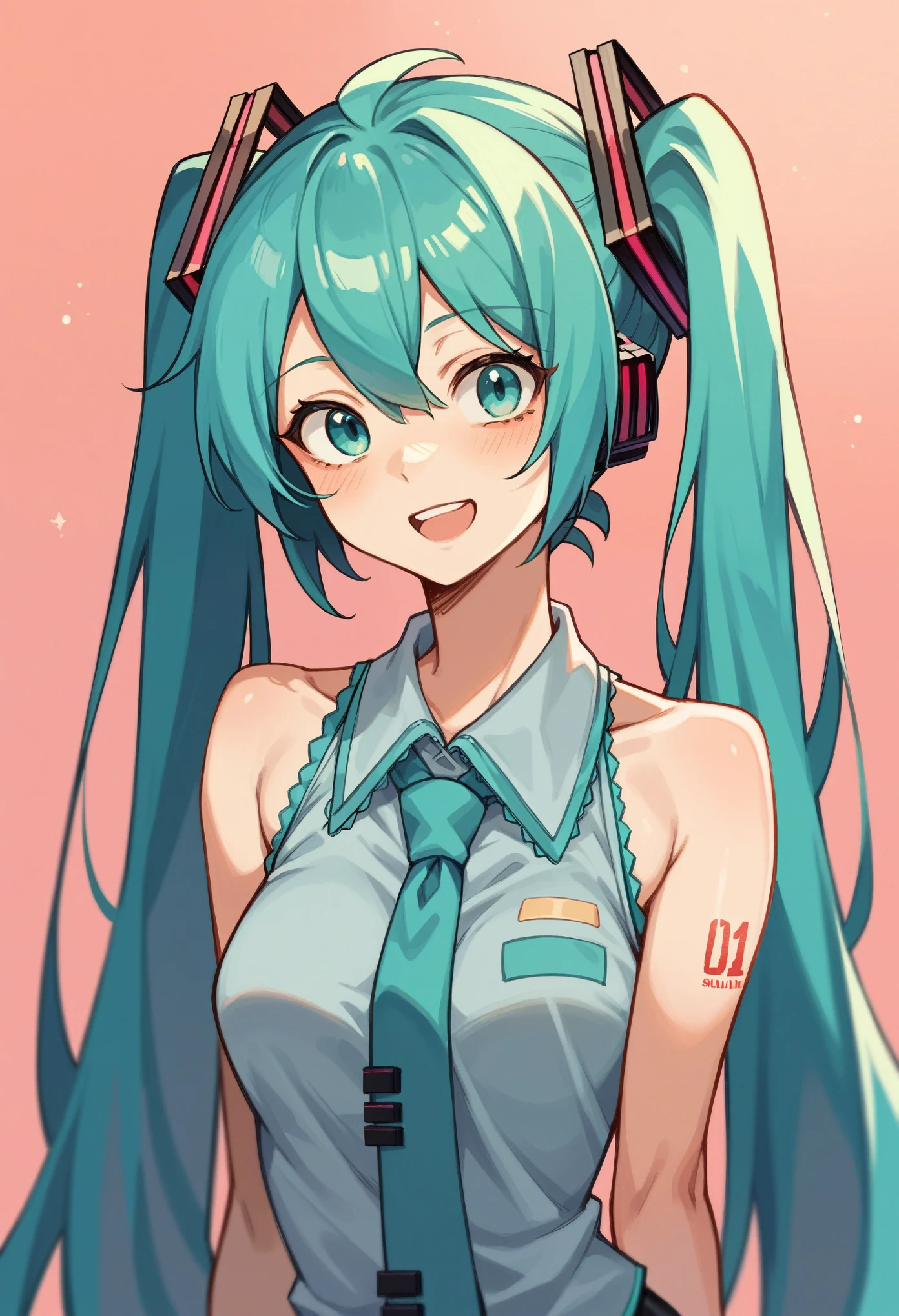 Hatsune Miku with a big smile
