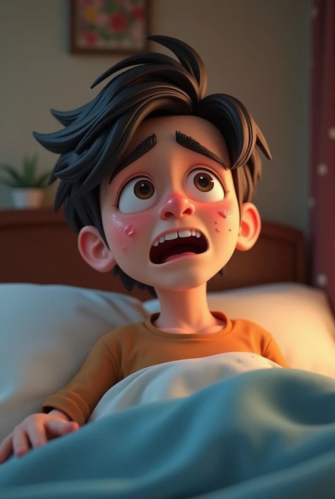 Young Man fever ai 3d cartoon type realistic image