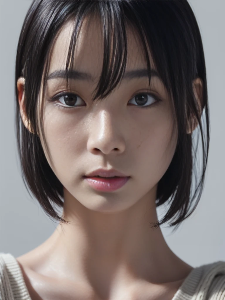 Naked Women,(masterpiece:1.3), (8k, Realistic, RAW Photos, Highest quality: 1.4), (One girl), Beautiful Face, (Realistic Face), (Black Hair, short hair:1.3), Beautiful hairstyle, Realistic eyes, Beautiful attention to detail, (Realistic Skin), Beautiful Skin, (sweater), Absurd, Charm, Ultra-high resolution, Ultra-realistic, Very detailed, Golden Ratio