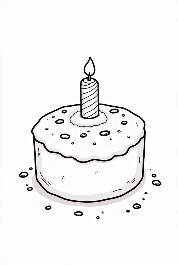 I need a cute cake for children's colouring book i need outline only as i said it's for coloring book for children just a simple cute cake i need simple a simple