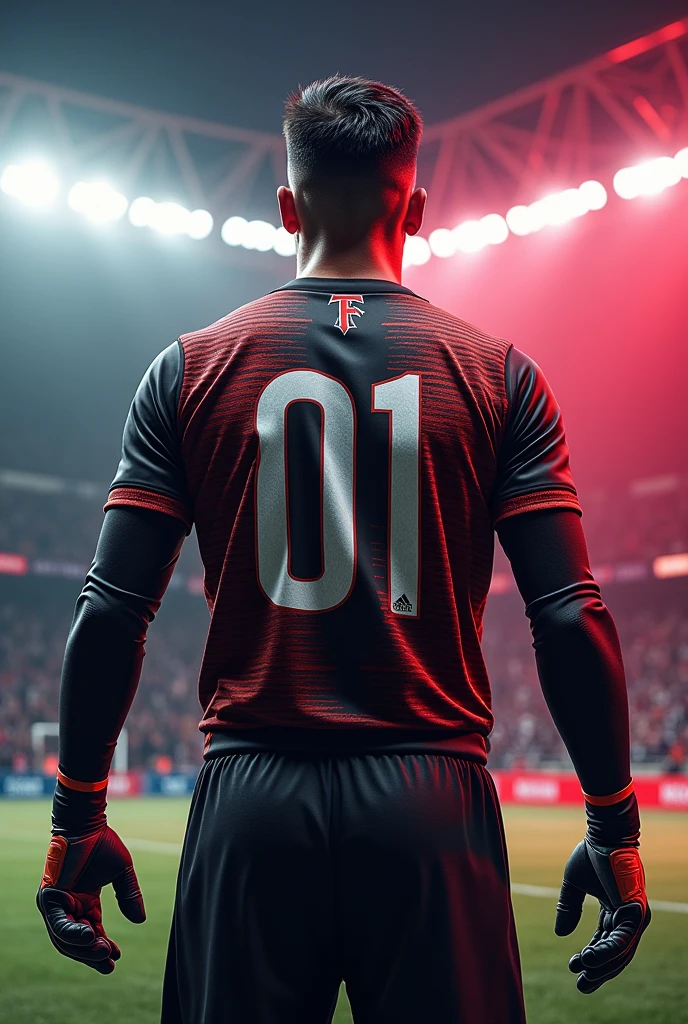 Falcons logo combined with number 01 for goalkeeper jersey