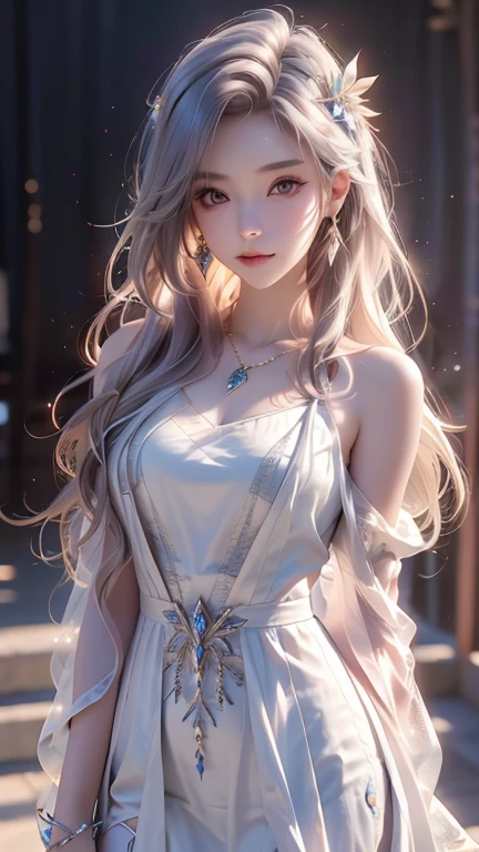 最high quality, masterpiece, High resolution, One girl, Porcelain Dress, hair accessory, necklace, jewelry, Pretty face, On the body, Tyndall effect, Realistic, Shadow Studio, Rim Light, Dual Tone Lighting, (High Definition Skins: 1.2), 8k UHD, Digital SLR, Soft Light, high quality, Volumetric Light, Sneak Shot, photograph, High resolution, 4K, 8k, Background Blur,
