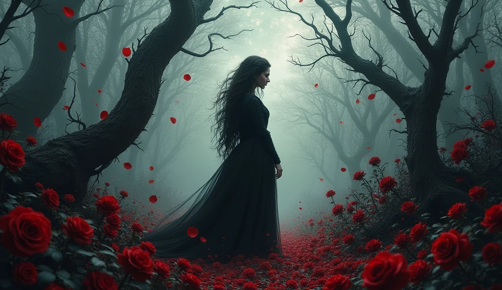 Gothic romantic, dark fantasy, Thorns of Roses