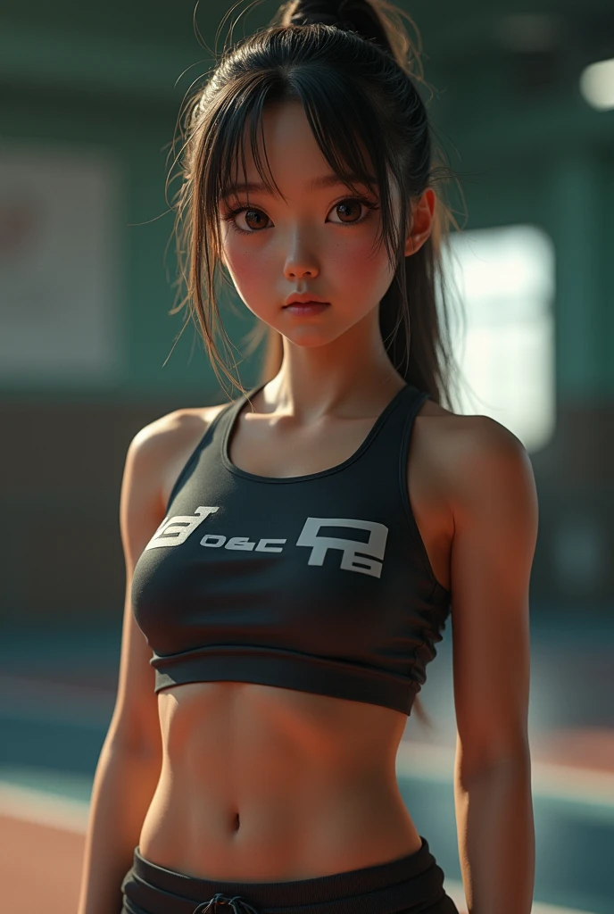 Track and field club、high school girl、、Japanese,Cute face、Track and field clubユニフォーム、Sweating、Uniforms that expose a lot of skin、(((Muscular body)))、(((Muscular body)))、(((Macho)))、((Muscular))、(((Six-pack)))、My abs are split into 6、Six Pack、Muscle、(best quality,4K,8k,highres,masterpiece:1.2),ultra-detailed,(realistic,photorealistic,photo-realistic:1.37),HDR,uhd,studio lighting,ultra-fine painting,sharp focus,physically-based rendering,extreme detail description,professional,vivid colors,bokeh,cinematic lighting,dramatic shadow、High resolution, High-resolution model, Retina, Textured skin, Ultra high definition,