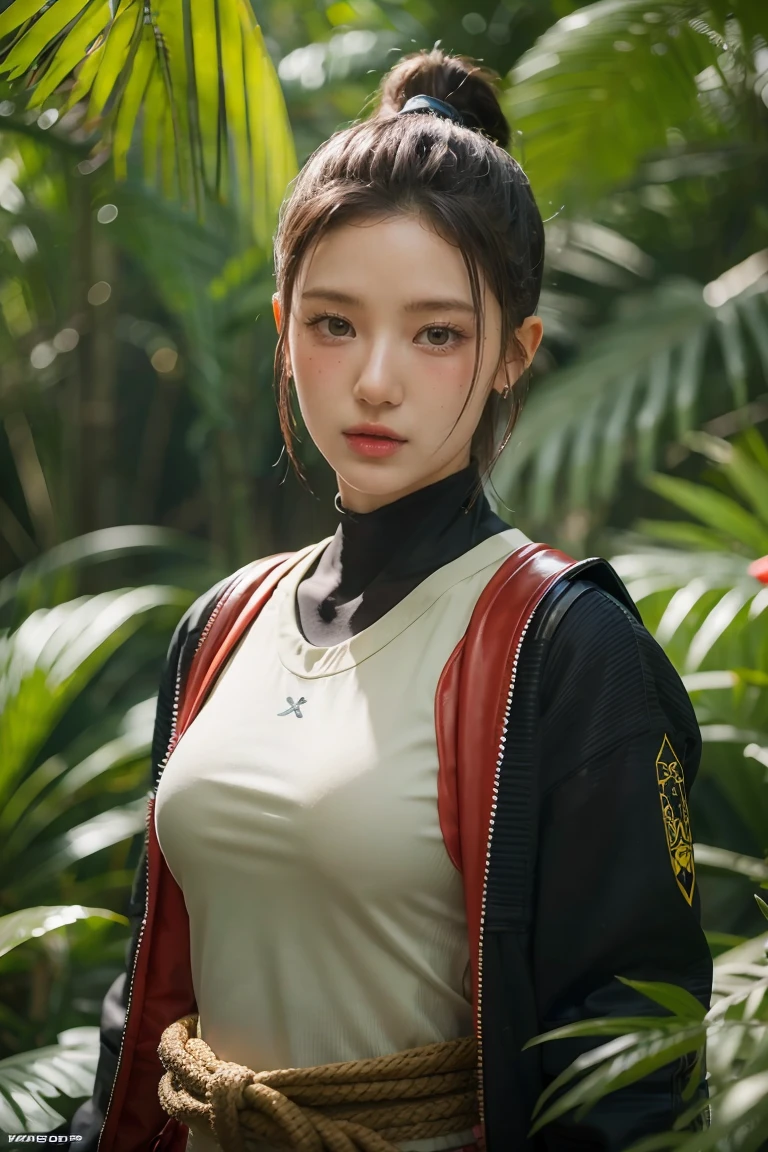 bamboo forest background,appearance of determination,Bright and colorful octane display, Cybernetic and highly detailed., Loba Andrade from apex legends, Built in unreal engine 5, Built in unreal engine 5, Trends on the engine that are not true 5, ancient portrait, Martial arts fantasy style 8k octane rendering, Displays results in an unrealistic format 5, Rendered with high octane